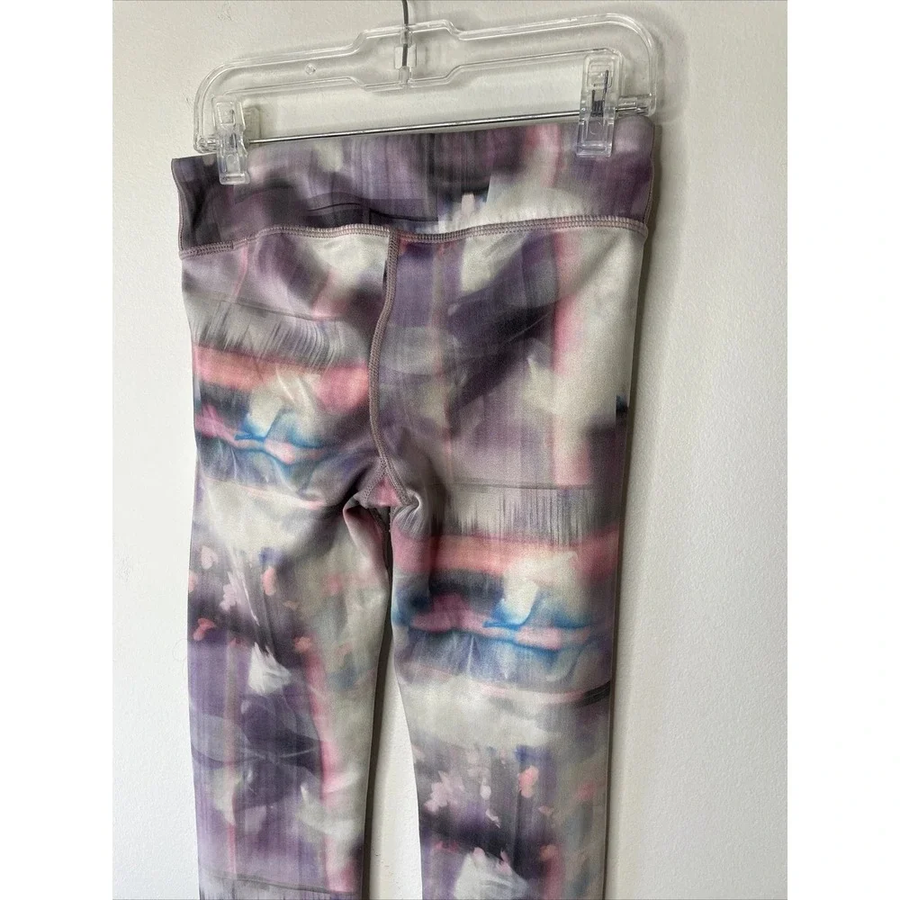 Athleta Girl Leggings L 12 Multicolor Abstract Activewear Yoga Pants Dancewear
